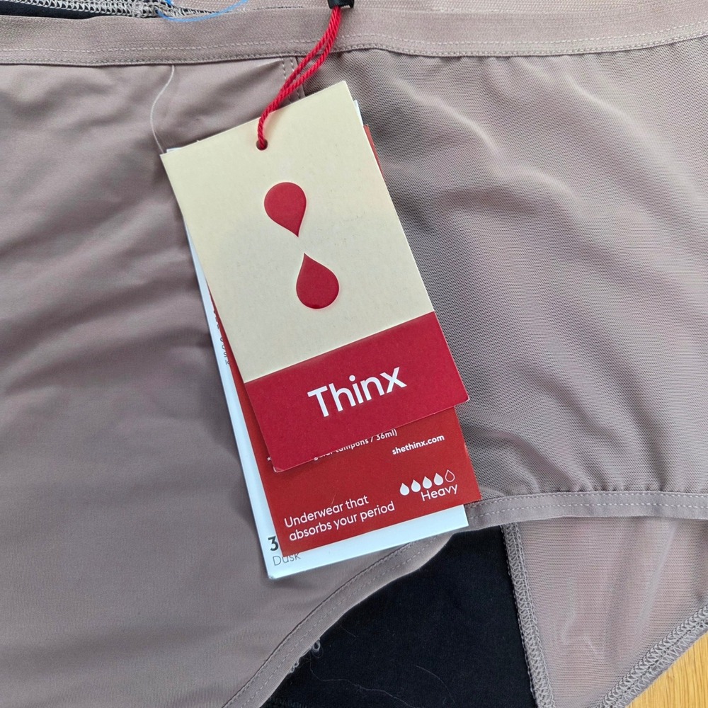 NEW Thinx Hi-Waist Period Underwear Dusk Purple Taupe Heavy Absorbency 3X - Picture 2 of 4